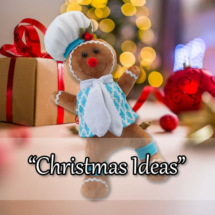 Christmas Standing Gingerbread Boy Decoration 43cm x 23cm Blue X 1