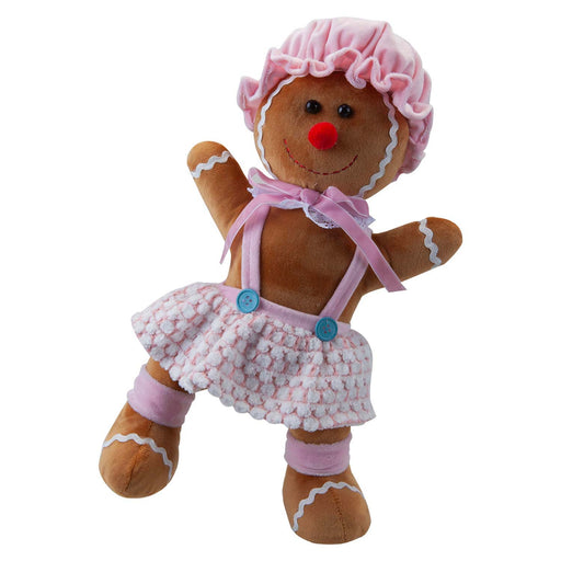 Christmas Standing Gingerbread Girl Decoration 43cm x 23cm Pink X 1