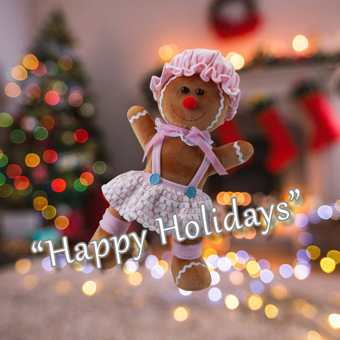 Christmas Standing Gingerbread Girl Decoration 43cm x 23cm Pink X 1