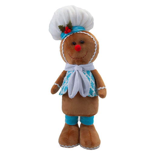 Christmas Standing Gingerbread Boy Decoration 50cm x 24cm Blue X 1