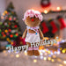 Christmas Standing Gingerbread Girl Decoration 50cm x 24cm Pink X 1
