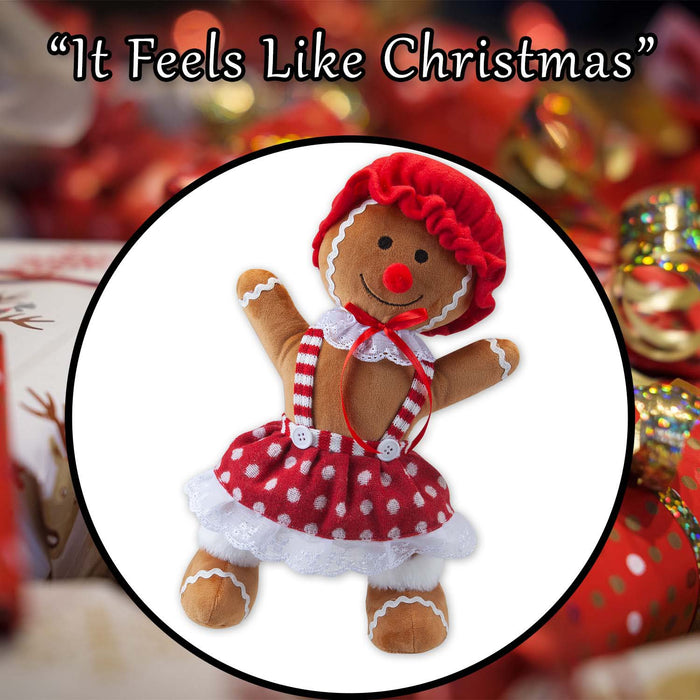 Christmas Gingerbread Woman Decoration 36cm x 25cm Red X 1