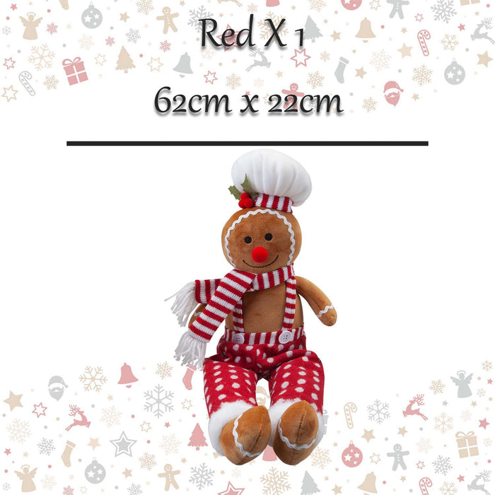 Christmas Gingerbread ManDecoration 62cm x 22cm Red X 1