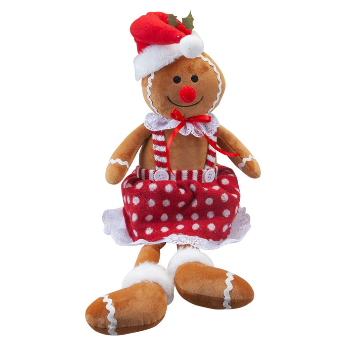 Christmas Gingerbread Woman Decoration 62cm x 22cm Red X 1