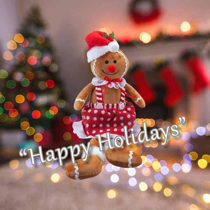 Christmas Gingerbread Woman Decoration 62cm x 22cm Red X 1