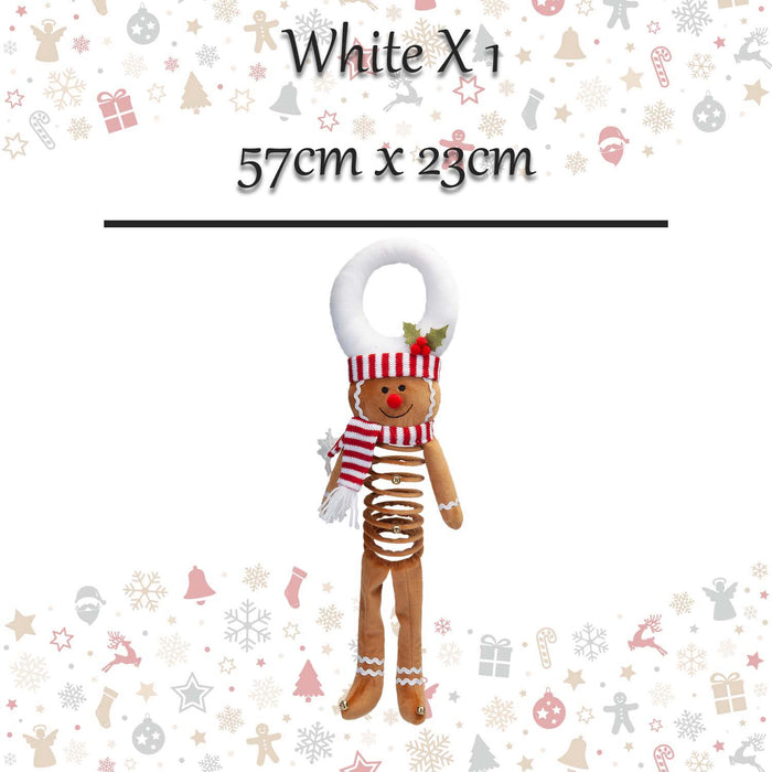 Christmas Gingerbread Door Hannger Decoration 57cm x 23cm White X 1