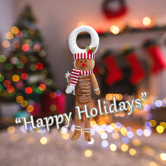 Christmas Gingerbread Door Hannger Decoration 57cm x 23cm White X 1