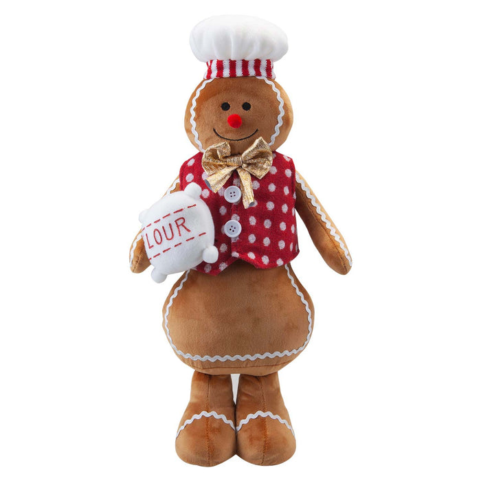 Christmas Gingerbread Man Decoration 48cm x 27cm Red X 1