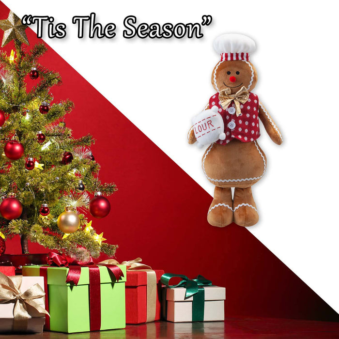 Christmas Gingerbread Man Decoration 48cm x 27cm Red X 1