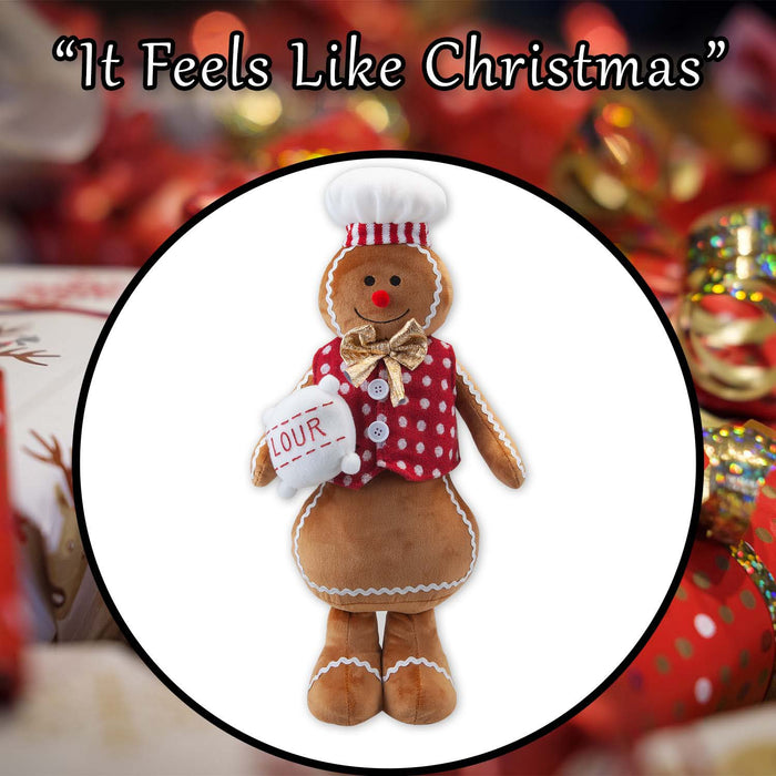 Christmas Gingerbread Man Decoration 48cm x 27cm Red X 1