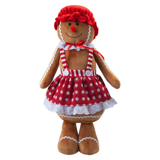 Christmas Gingerbread Woman Decoration 48cm x 27cm Red X 1