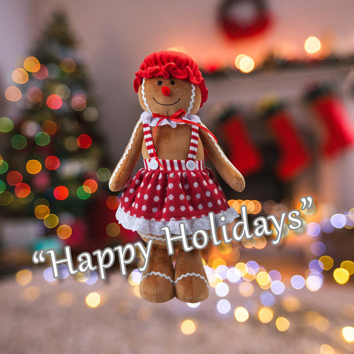 Christmas Gingerbread Woman Decoration 48cm x 27cm Red X 1