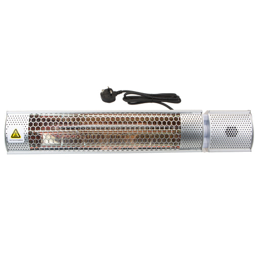 Wall Mounted Patio Heater Silver Instant Heat Halogen Outdoor Lamp