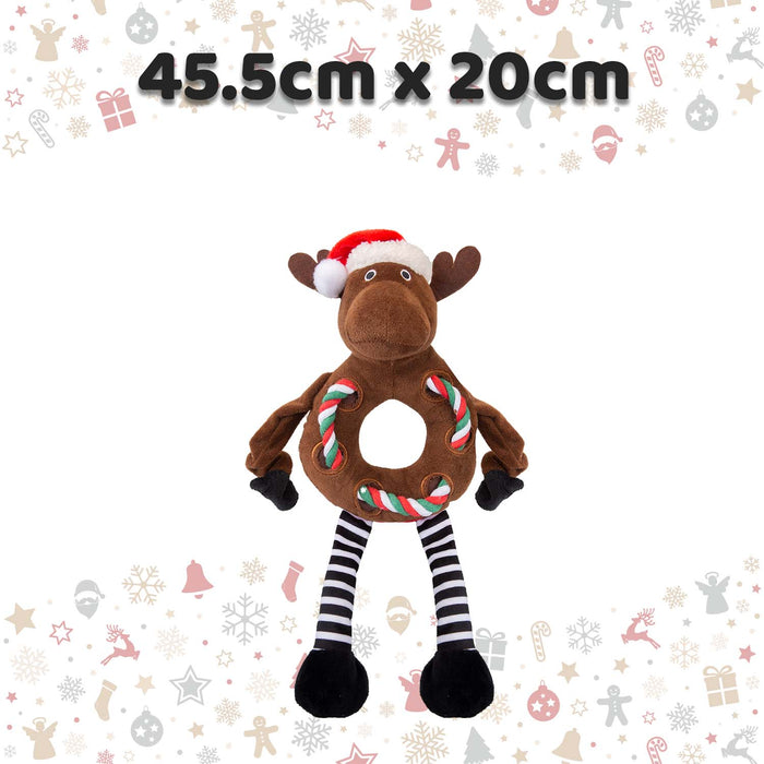 Christmas Reindeer Pet Toy Gift Idea 45.5cm x 20cm Brown X 1