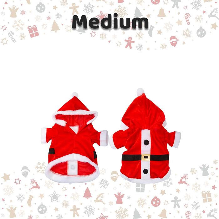 Christmas Medium Dog Santa Suit Pet Clothes Gift Idea Medium Red X 1