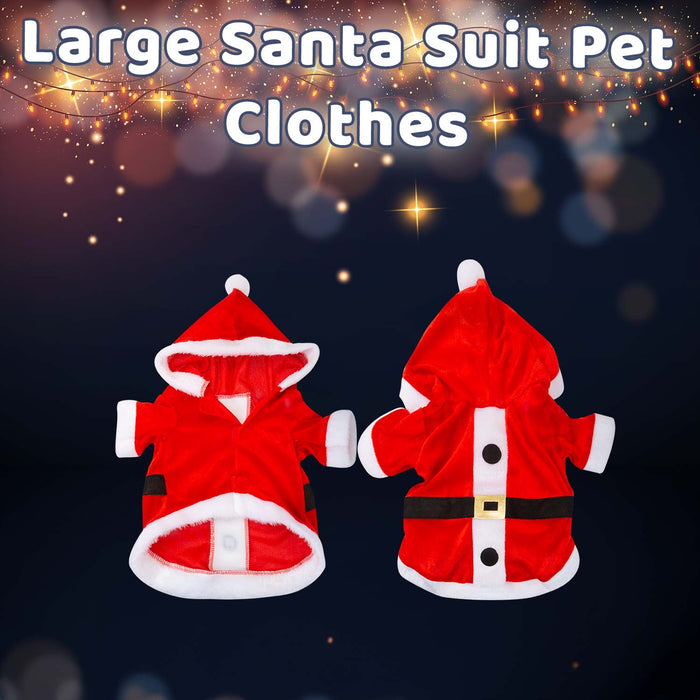 Christmas Large Dog Santa Suit Pet Clothes Gift Idea Large Red X 1
