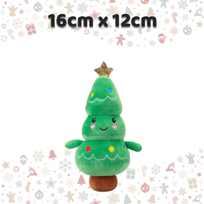 Christmas Tree Soft Toy Plush Gift Idea 16cm x 12cm Multicolour X 1