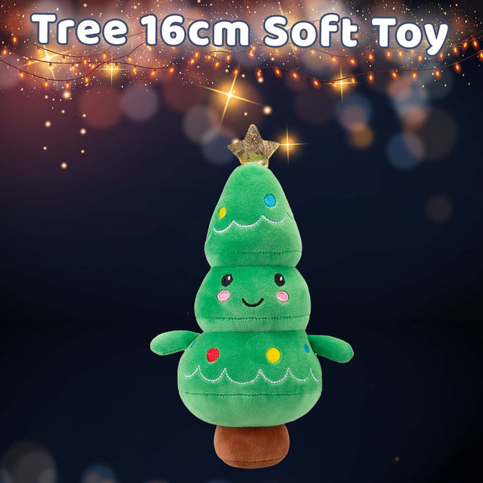 Christmas Tree Soft Toy Plush Gift Idea 16cm x 12cm Multicolour X 1