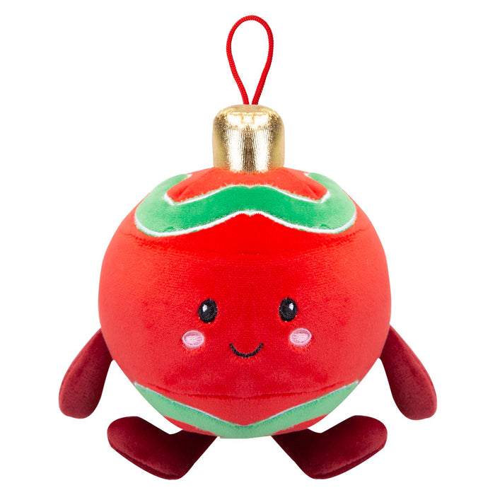 Christmas Red Bauble Soft Toy Plush Gift 16cm x 12cm Multicolour X 1