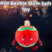 Christmas Red Bauble Soft Toy Plush Gift 16cm x 12cm Multicolour X 1