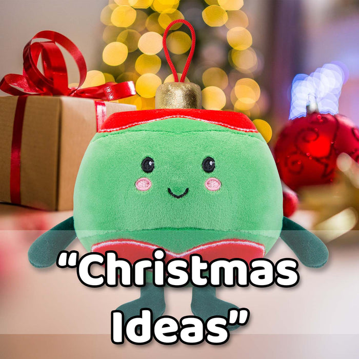 Christmas Green Bauble Soft Toy Plush Gift 16cm x 12cm Multicolour X 1
