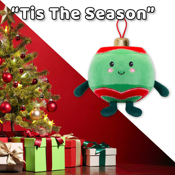 Christmas Green Bauble Soft Toy Plush Gift 16cm x 12cm Multicolour X 1