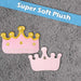 Wall Decoration Plush Crown Plush Gift 34cm x 42cm Pink X 1