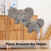 Wall Decoration Plush Elephant Plush Gift Idea 51cm x 60cm Grey X 1