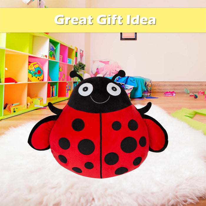 Wall Decoration Plush Lady Bird Plush Gift Idea 36cm x 37cm Red X 1