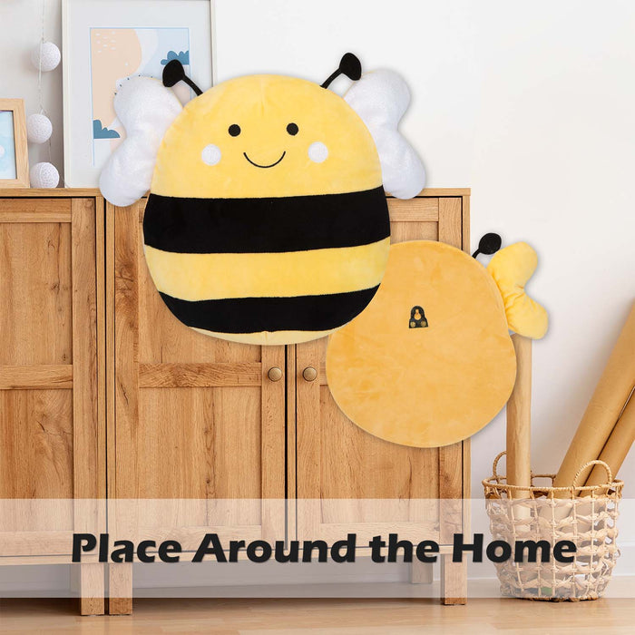 Wall Decoration Plush Bee Plush Gift Idea 36cm x 37cm Yellow X 1