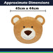 Wall Decoration Plush Brown Teddy Bear Plush 45cm x 44cm Brown X 1