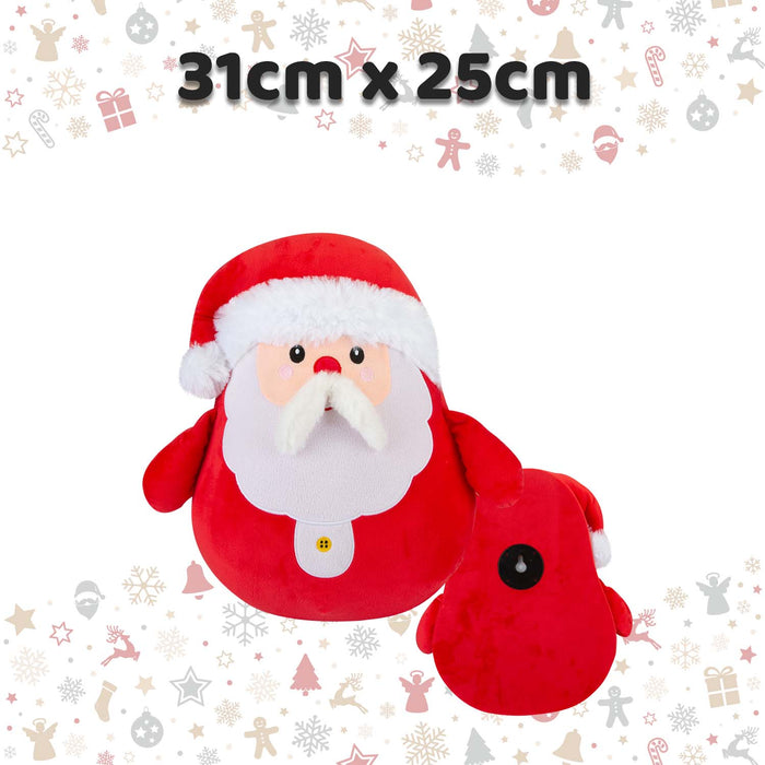 Christmas Santa Wall Decoration Plush Gift Idea 49cm x 41cm Red X 1