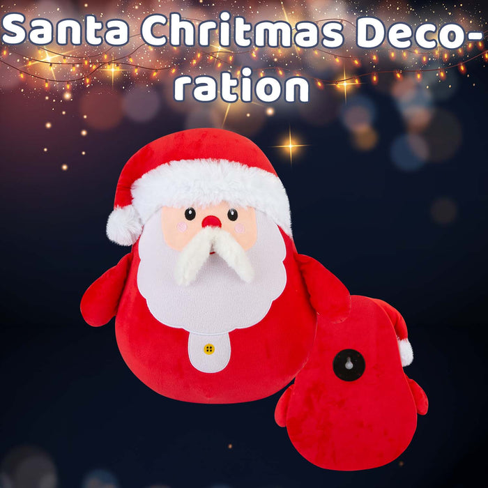 Christmas Santa Wall Decoration Plush Gift Idea 49cm x 41cm Red X 1