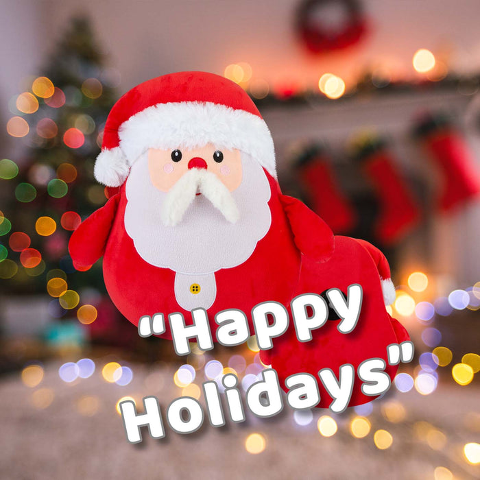 Christmas Santa Wall Decoration Plush Gift Idea 49cm x 41cm Red X 1