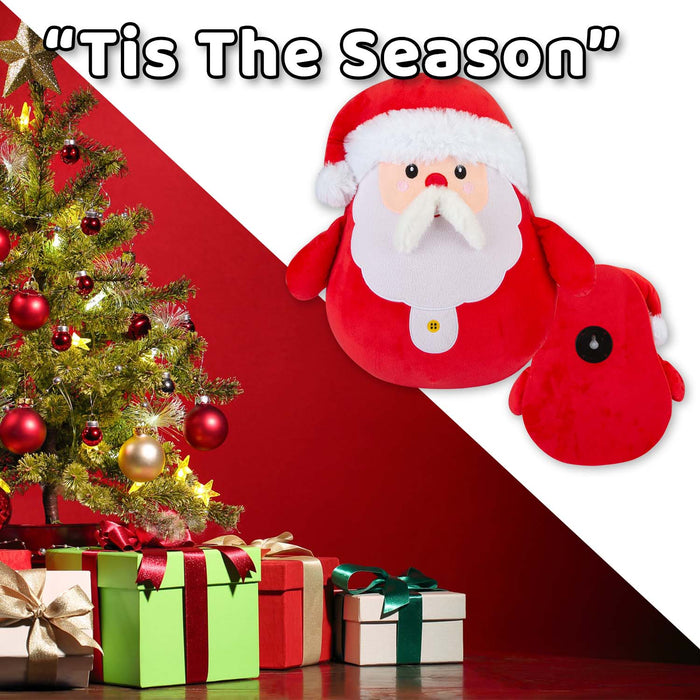 Christmas Santa Wall Decoration Plush Gift Idea 49cm x 41cm Red X 1