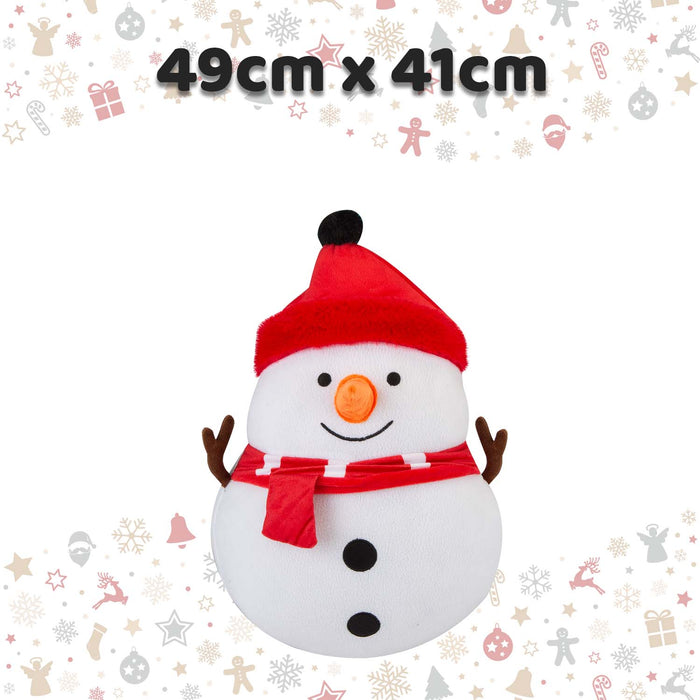 Christmas Snowman Wall Decoration Plush Gift 49cm x 41cm White X 1