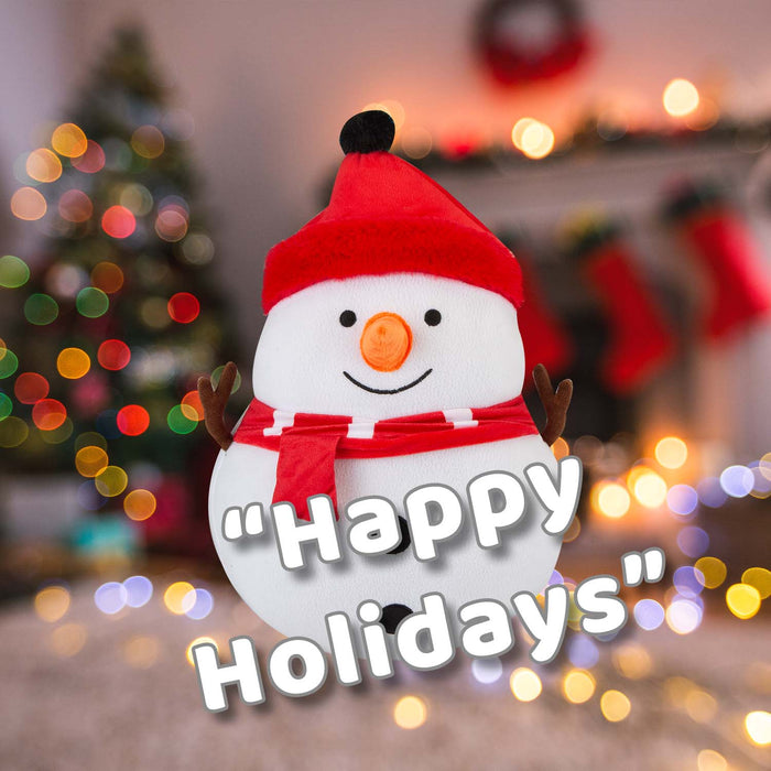 Christmas Snowman Wall Decoration Plush Gift 49cm x 41cm White X 1