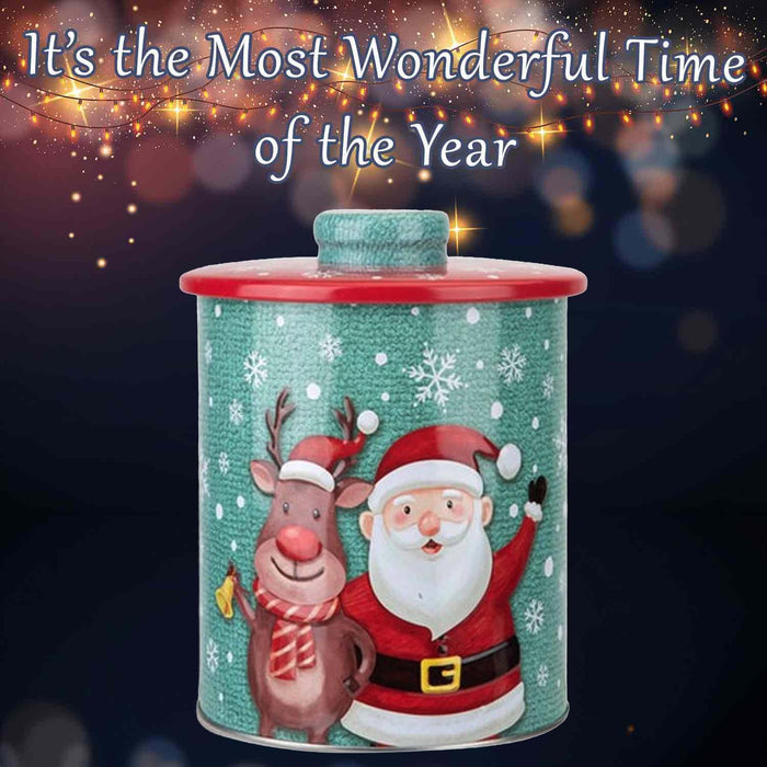 Christmas Biscuit Tin Santa Themed Design X 1 15. 5cm Christmas Themed