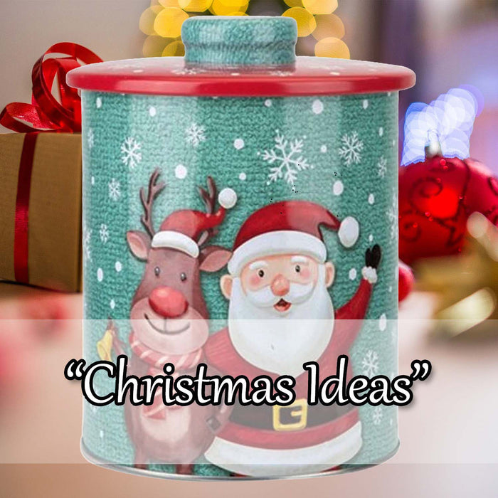 Christmas Biscuit Tin Santa Themed Design X 1 15. 5cm Christmas Themed