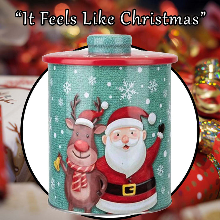 Christmas Biscuit Tin Santa Themed Design X 1 15. 5cm Christmas Themed