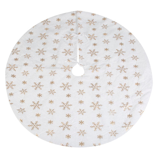 Christmas Tree Skirt Decoration 110cm x 110cm Gold X 1