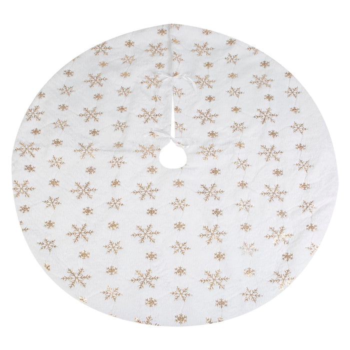 Christmas Tree Skirt Decoration 110cm x 110cm Gold X 1