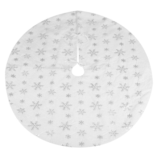 Christmas Tree Skirt Decoration 110cm x 110cm Silver X 1