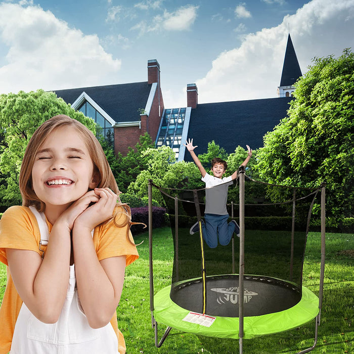 8FT Trampoline With Inner Netting in Green