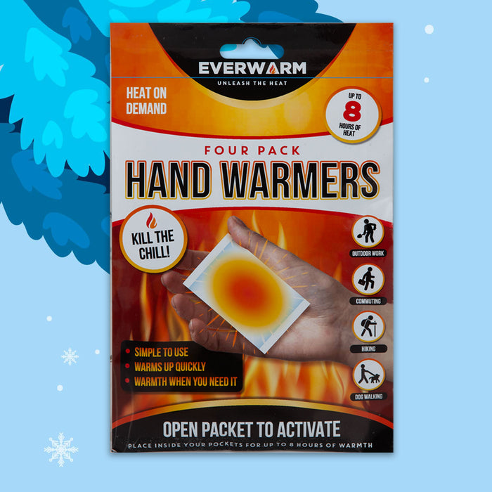 8 Hand Warmers Air Activated- Ready to Use Pack of 4 x 2 Orange