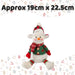 Christmas Sitting Snowman Decoration Plush 19cm x 22.5cm White X 1