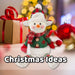 Christmas Sitting Snowman Decoration Plush 19cm x 22.5cm White X 1