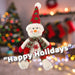 Christmas Sitting Snowman Decoration Plush 19cm x 22.5cm White X 1