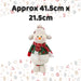 Christmas Standing Snowman Decoration Plush 41.5cm x 21.5cm White X 1