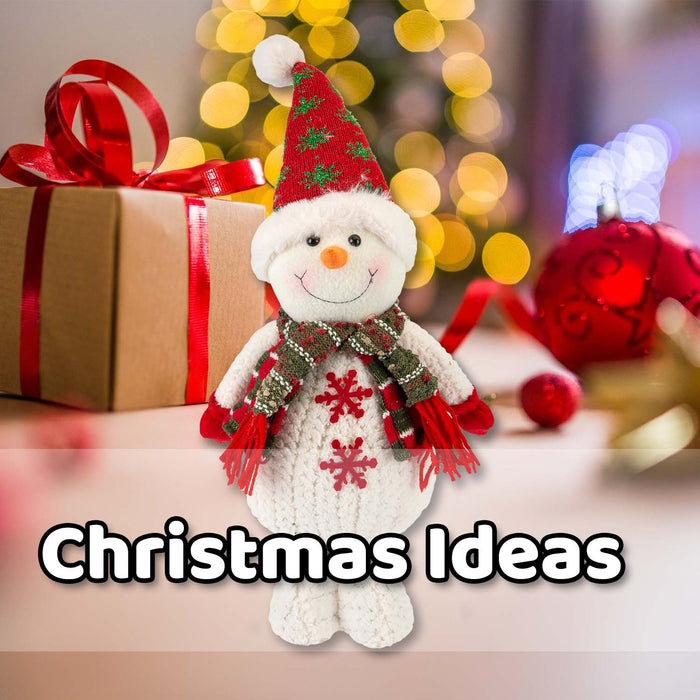 Christmas Standing Snowman Decoration Plush 41.5cm x 21.5cm White X 1